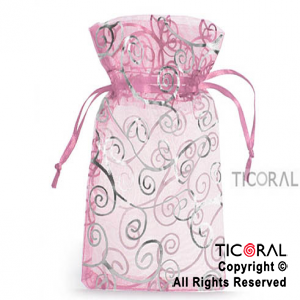 BOLSA ORGANZA ROSA 10X15 ARABESCO HS3969-9 x 1